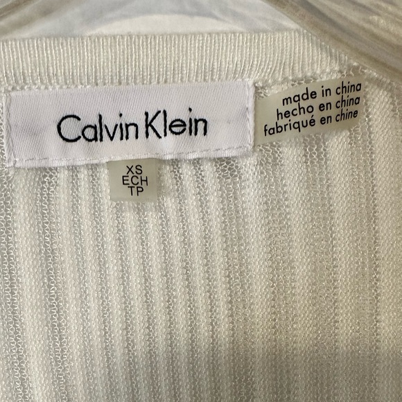 Calvin Klein cardigan sheer sweater cream color XS - Picture 4 of 8